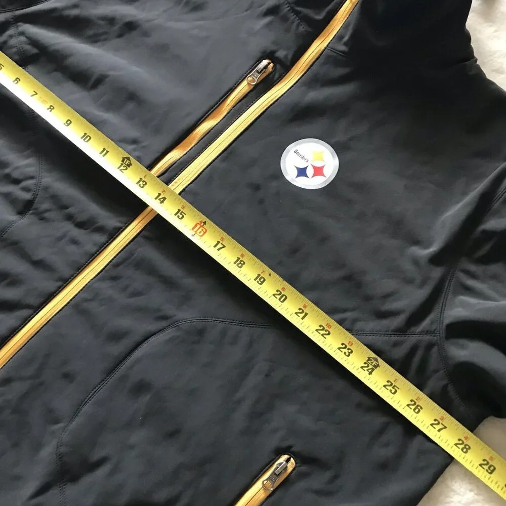 Pittsburgh Steelers Soft Shell Jacket Fleece Lined‎ Black Gold NFL M Size XXL